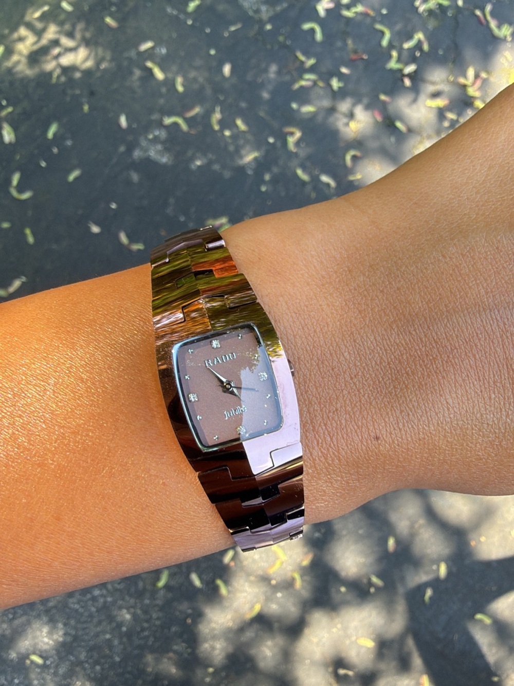Rado Jubile Rose Gold Tone Bracelet Watch with Crystal Markers